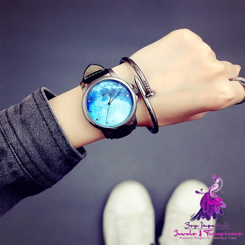 Starry Sky Moon Pattern Quartz Watch