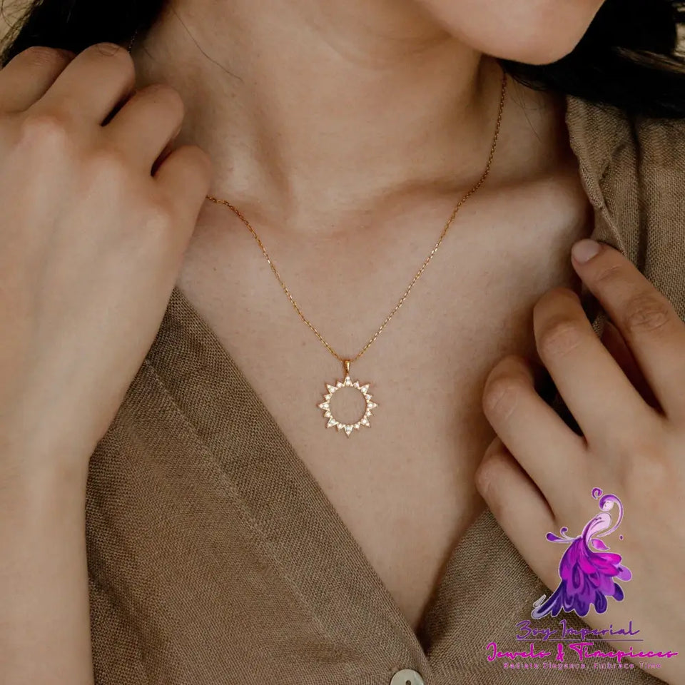 Minimalist Zircon Sun Necklace