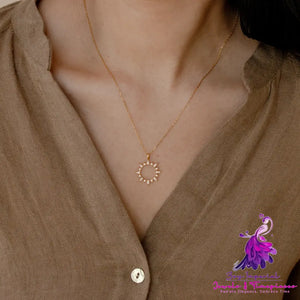 Minimalist Zircon Sun Necklace