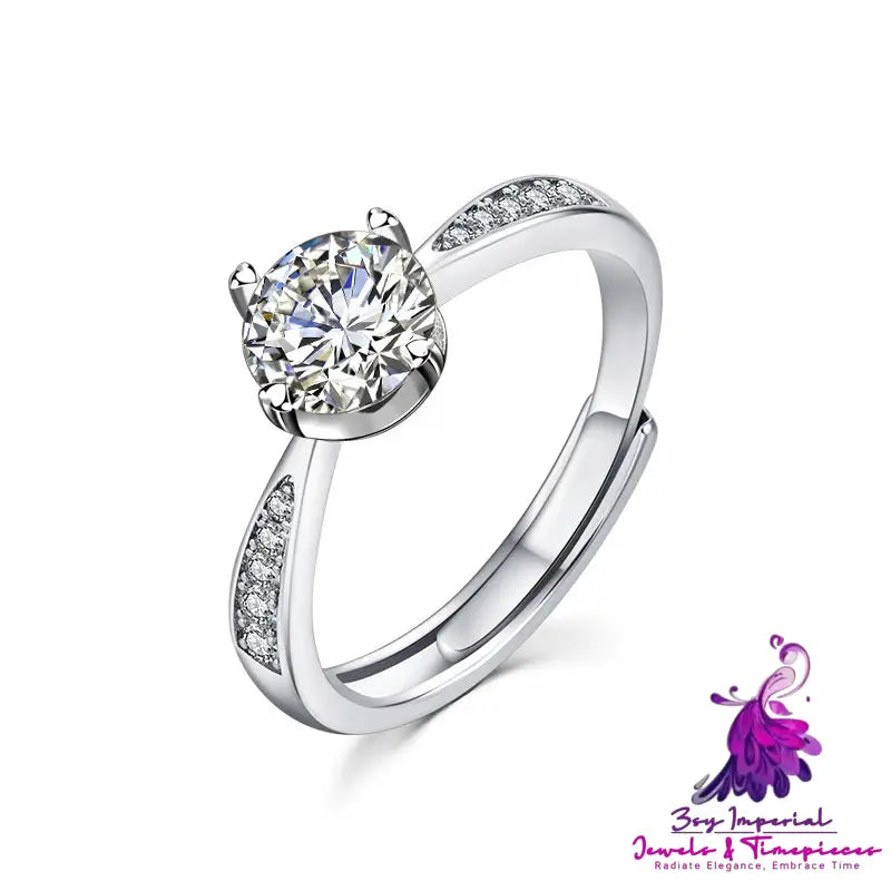 Moissanite Sterling Silver Ring