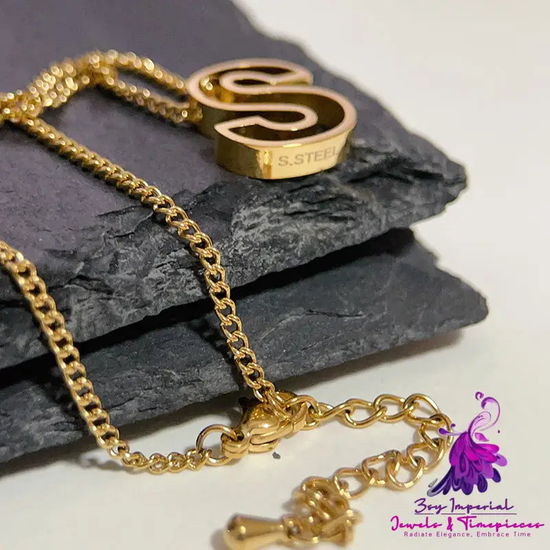 Titanium Steel Monogram Necklace