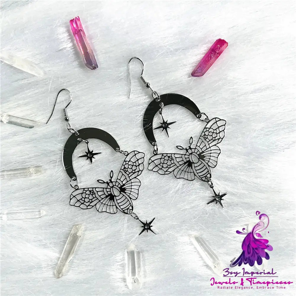 Moth Moon Star Earrings