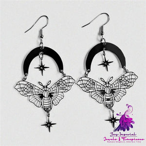 Moth Moon Star Earrings