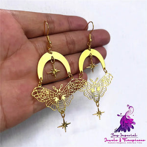 Moth Moon Star Earrings