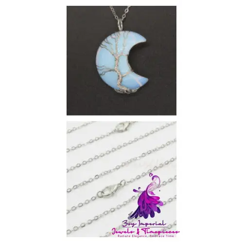 Natural Crystal Moon Necklace