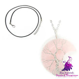 Natural Crystal Moon Necklace