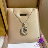 I Love You Moon Projection Necklace for Ladies