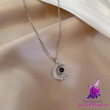 I Love You Moon Projection Necklace for Ladies