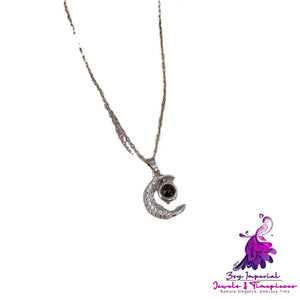 I Love You Moon Projection Necklace for Ladies