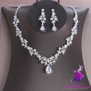 Zircon Necklace Earrings Set