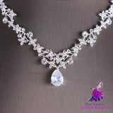 Zircon Necklace Earrings Set