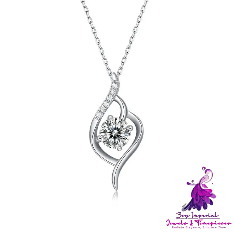 S925 Sterling Silver Mosang Diamond Necklace For Women’s