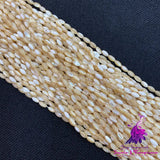 Natural Mother Of Pearl Mop Shell Rice Shape Loose Spacer