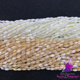 Natural Mother Of Pearl Mop Shell Rice Shape Loose Spacer