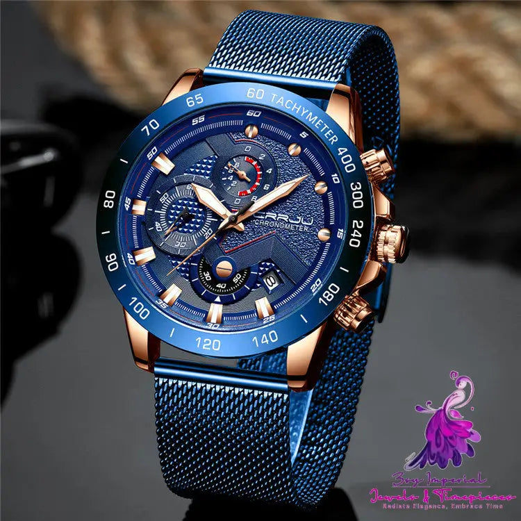 Stainless Steel Multi-Function Watch