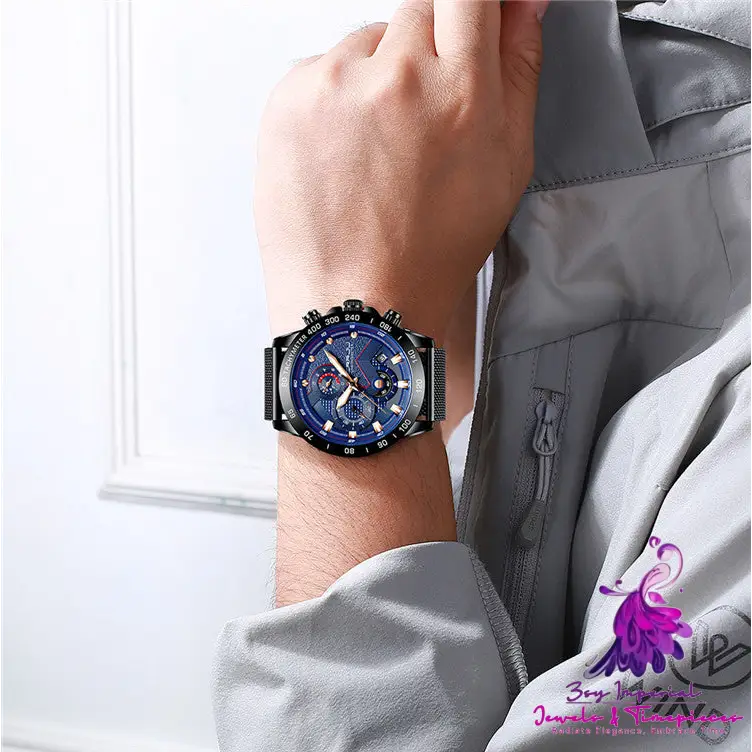 Stainless Steel Multi-Function Watch