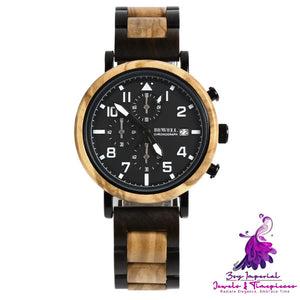 Six Needle Men’s Wooden Watch