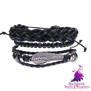 Woven Feather Multi-layer Bracelet Set