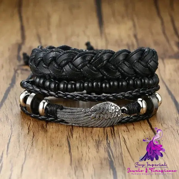 Woven Feather Multi-layer Bracelet Set