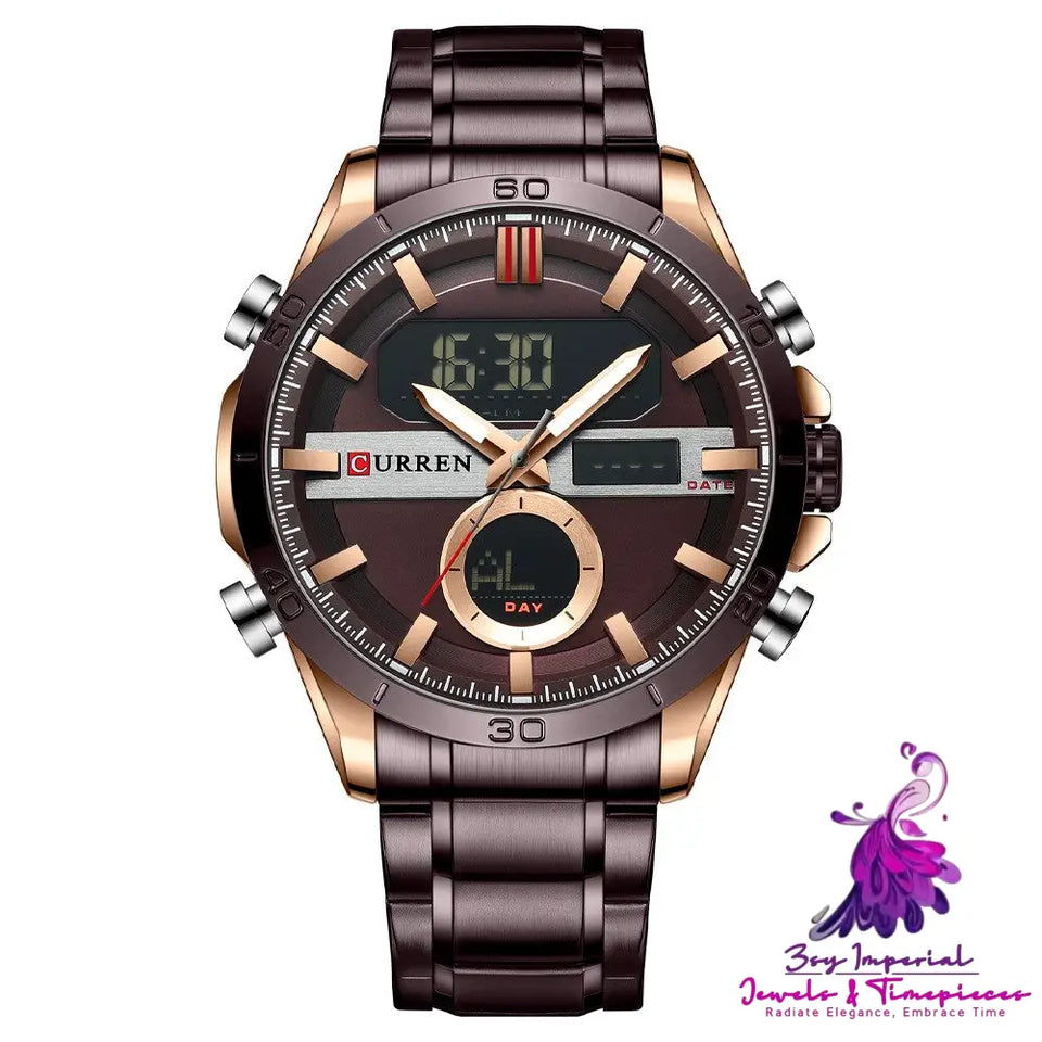 Multifunctional Electronic Round Men’s Watch