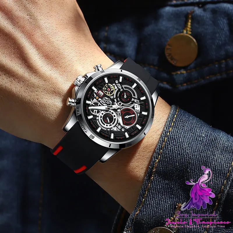 Multifunctional Skeleton Design Quartz Watch