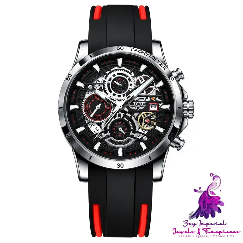 Multifunctional Skeleton Design Quartz Watch