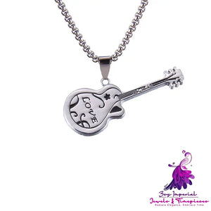 Troupe Guitar Stainless Steel Necklace