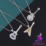 Troupe Guitar Stainless Steel Necklace