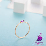 Natural Amethyst Square Ring