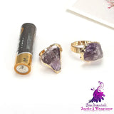 Natural Crystal Rough Stone Ring