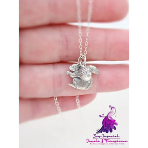 Squirrel Holding Pine Nuts Pendant Necklace Versatile Design