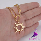 Titanium Steel Sun Pendant Necklace Clavicle Chain