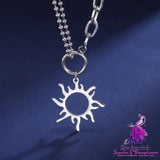 Titanium Steel Sun Pendant Necklace Clavicle Chain