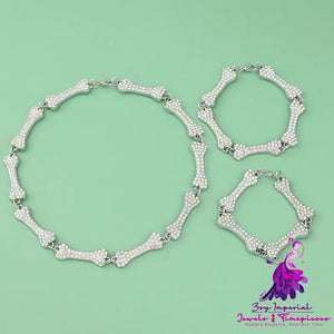 Bone Shape Diamond Cuban Necklace