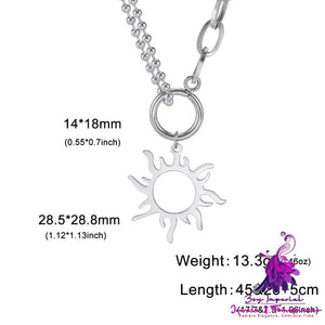 Titanium Steel Sun Pendant Necklace Clavicle Chain