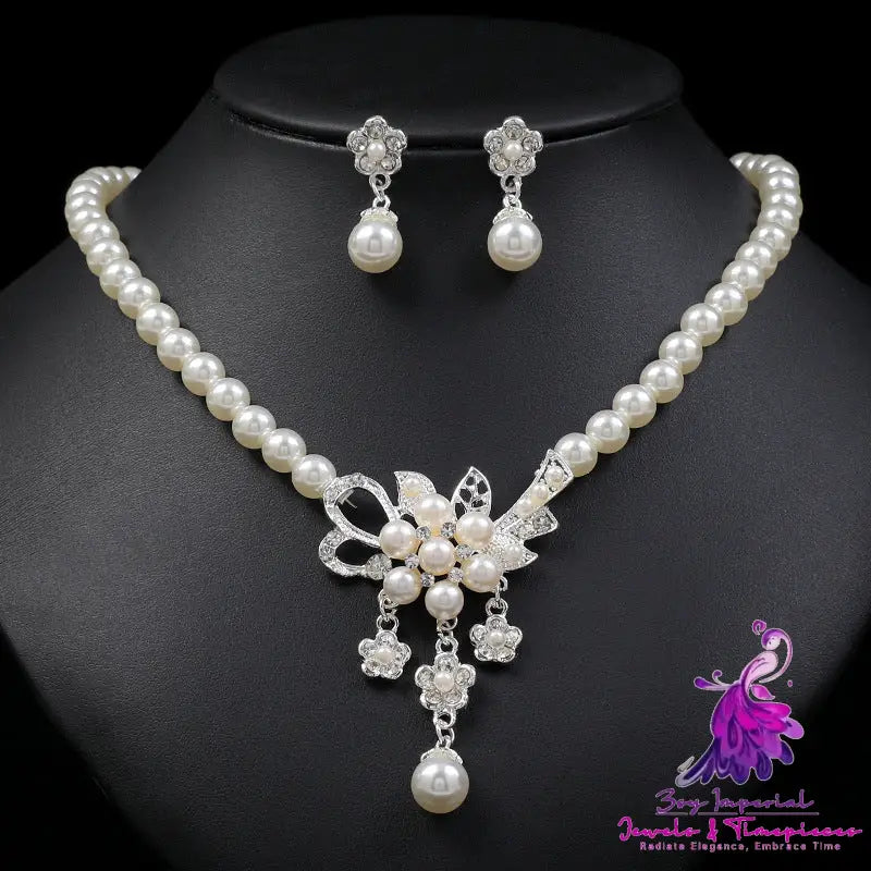 Pearl Flower Necklace Set