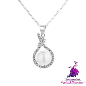 Pearl Pendant Necklace Freshwater Women