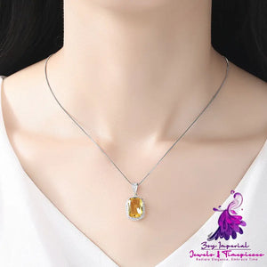 Zircon Pendant Clavicle Chain Necklace