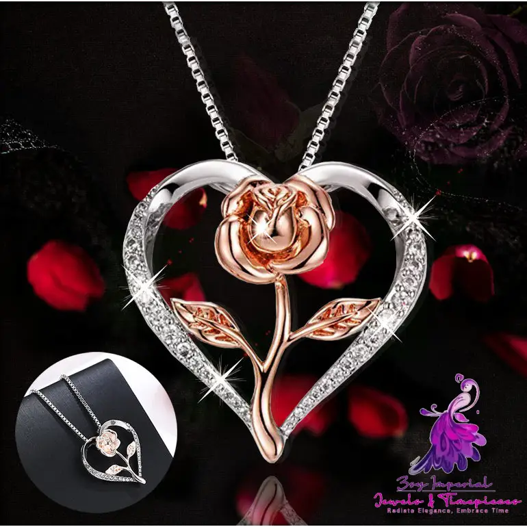 Zircon Heart Silver Necklace for Women