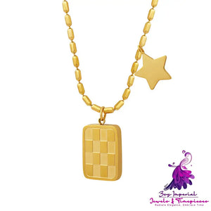 Checkered Star Pendant Necklace