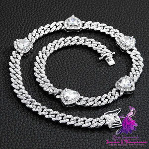 Zircon Cuban Chain Female Necklace