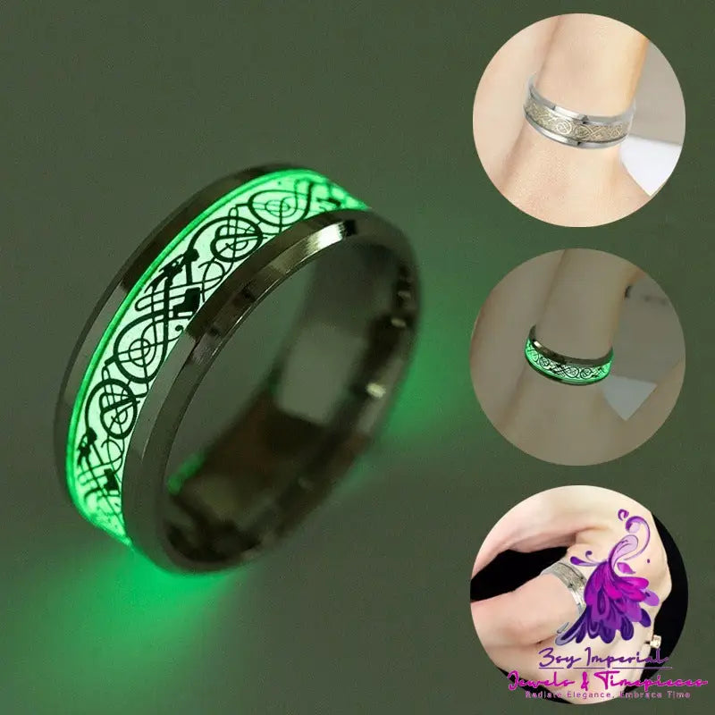 Noctilucent Dragon Pattern Ring