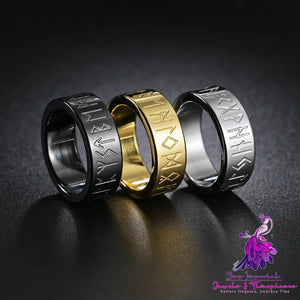 Viking Rune Titanium Steel Ring