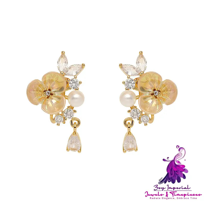 Vintage Pearl Flower Earrings