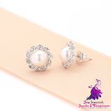 Refined Rhinestone Pearl Earrings