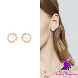 Refined Rhinestone Pearl Earrings