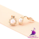 Refined Rhinestone Pearl Earrings