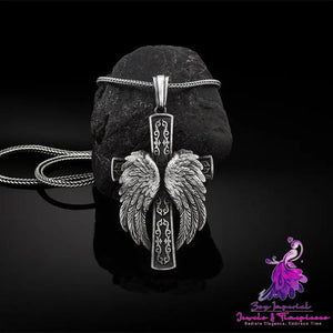 Mens Fashion Vintage Wing Shape Pendant Necklace