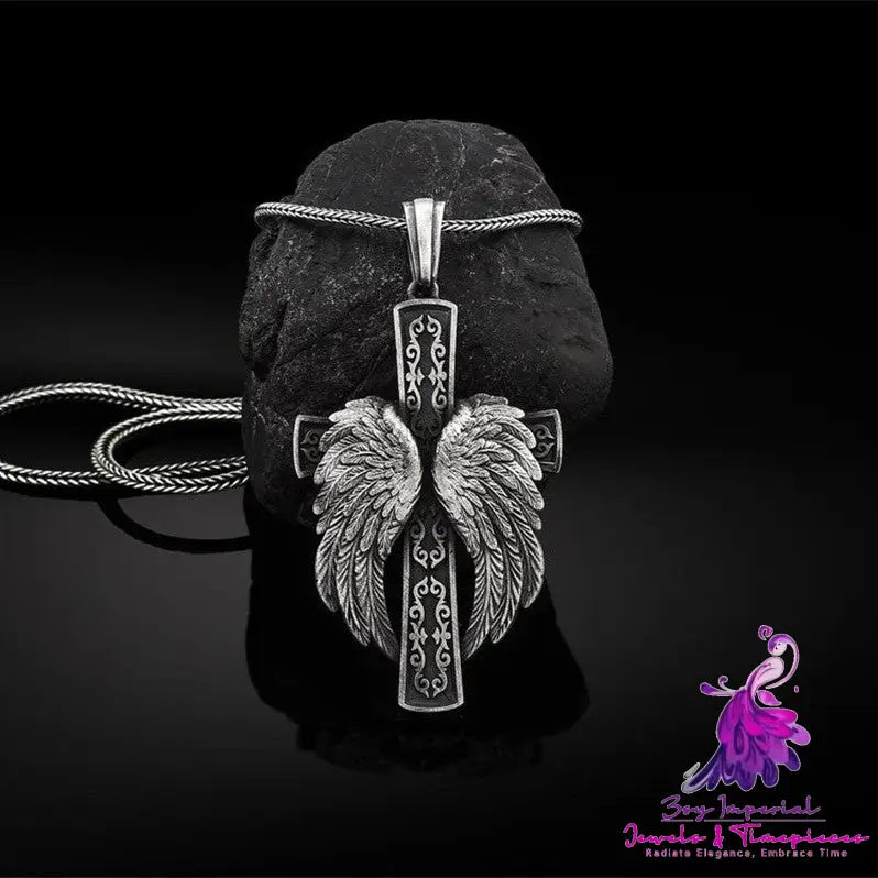 Mens Fashion Vintage Wing Shape Pendant Necklace