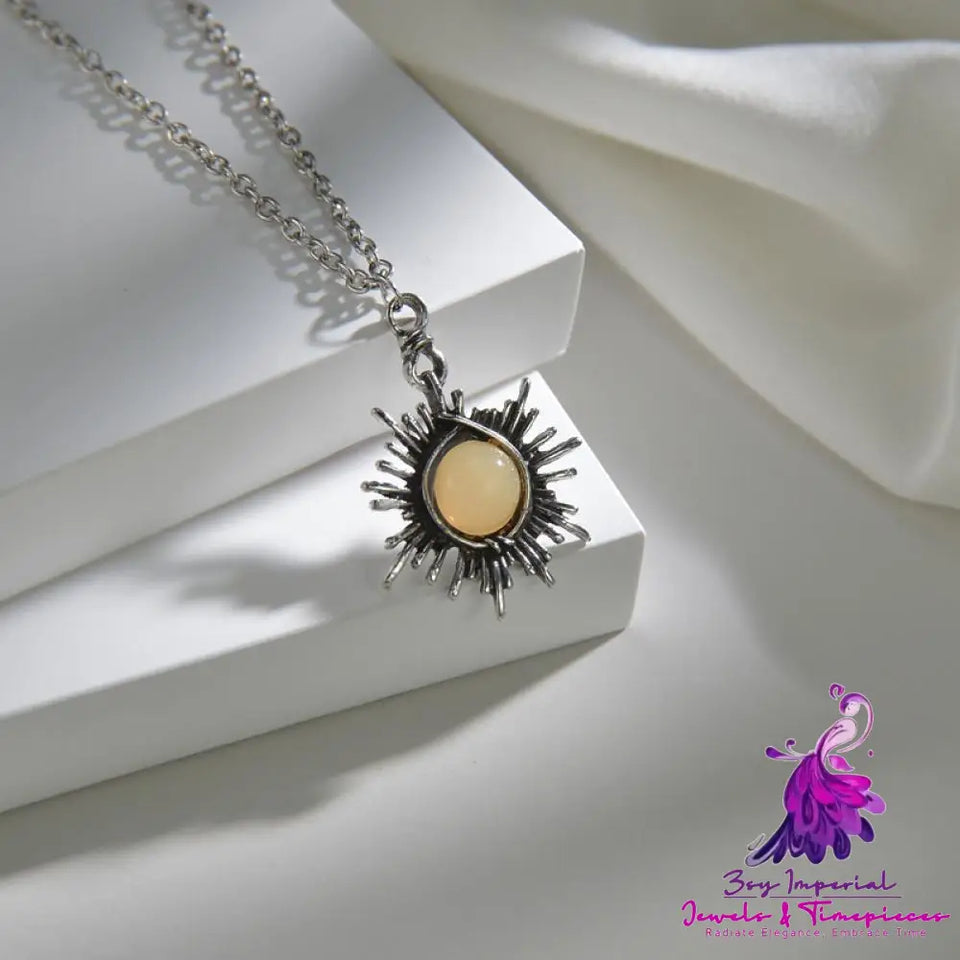 Cutout Sun Pendant Necklace